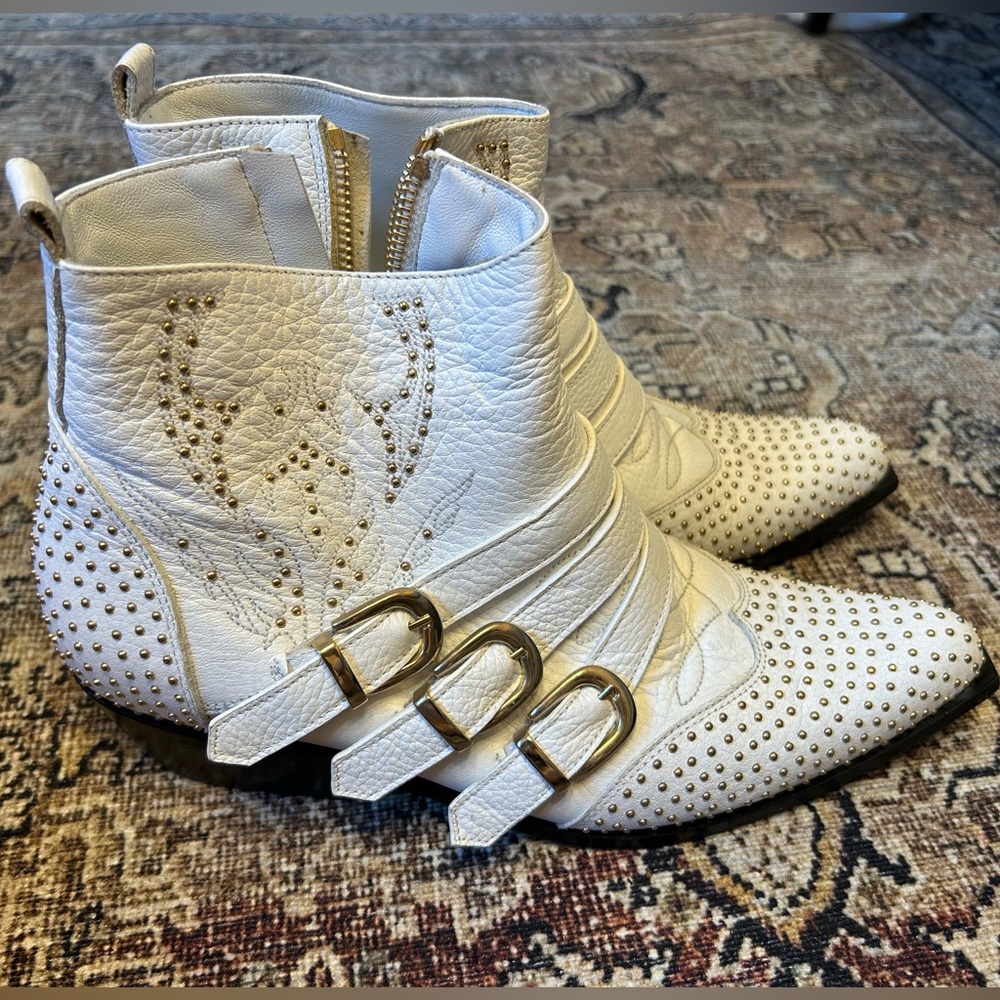 Anine Bing White Penny Boots Size 8/38